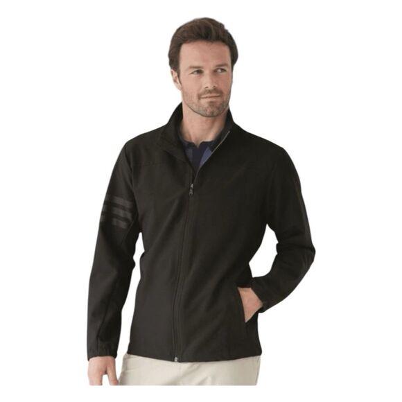 Adidas for Verizon Climastorm 3-Stripes Black Full-Zip Jacket 2XL - Picture 2 of 14